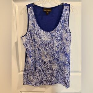 Dana Buchman Blue Sequin Scoop Neck Tank